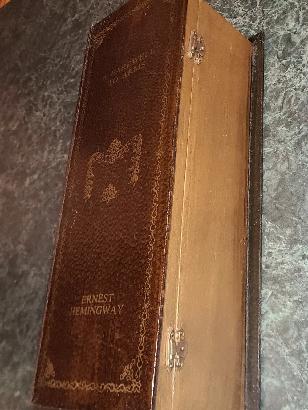 Vintage faux books wooden like storage box